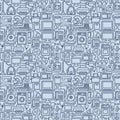 Seamless pattern of outline home appliances icons