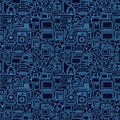 Seamless pattern of outline home appliances icons