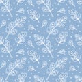 vector seamless pattern with plants in cartoon style