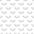 Seamless pattern of outline watermelon.