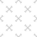 Seamless pattern with outline wrench icon. Spanner key. Repair symbol. Vector illustration for design, web, wrapping paper, fabric