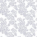 Seamless pattern. Outlines of bizarre plants on a white background . Vector illustration for Fabric, textile, surface design