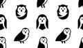 Seamless pattern with Owl logo