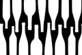 Seamless pattern pack paper with different shaped black and white wine bottles. Flat Design Vector illustration Royalty Free Stock Photo