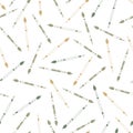 Seamless pattern from paint brushes in scandinavian style