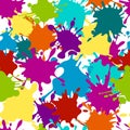 Seamless pattern paint splashes, vector color blots background Royalty Free Stock Photo