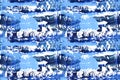 Seamless pattern Paint swatch smear background. Hand drawn blue and white acryllic Abstract texture clipart Royalty Free Stock Photo