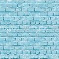 Seamless pattern with painted light blue brick wall texture. Royalty Free Stock Photo