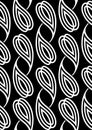 Seamless pattern with Paisley motifs in black and white