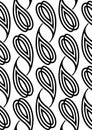 Seamless pattern with Paisley motifs in black and white