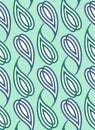 Seamless pattern with paisley motifs in 4 colors