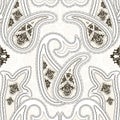 Seamless pattern with paisley. Oriental filigree motif