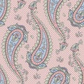 Seamless pattern paisley ornamental background Vector illustration Royalty Free Stock Photo