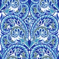 Seamless pattern with paisley.Traditional oriental filigree ornament. Royalty Free Stock Photo
