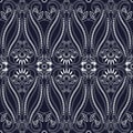Seamless pattern with paisley Traditional oriental filigree ornament. Royalty Free Stock Photo