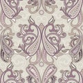Seamless pattern with paisleyTraditional oriental filigree ornament. Royalty Free Stock Photo