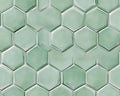 Seamless Pattern of Pale Green Hexagonal Ceramic Tiles Royalty Free Stock Photo