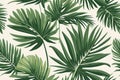 A seamless pattern of palm leaf, with modern and tropical summer vibe, sleek and aesthetic look, backgrounds Royalty Free Stock Photo