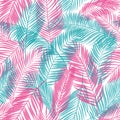 Seamless pattern of palm leaves. Tropical background. Vector illustration.