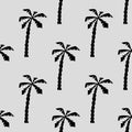 Seamless pattern with palm tree silhouette. Vector hand drawn illustration on a beautiful background Royalty Free Stock Photo