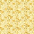 Seamless pattern, palm trees contours