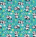 Seamless pattern with pandas