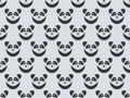 Seamless pattern with pandas. Muzzle panda. Vector illustration.