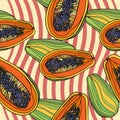 Seamless pattern with papaya.