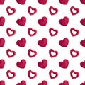 Seamless pattern with paper polygonal hearts