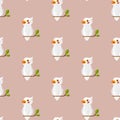 Seamless pattern parrot bird on pastel backgrounds Royalty Free Stock Photo