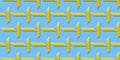 Seamless pattern pasta in pastel blue background