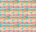 Seamless pattern pastel color bun bread Royalty Free Stock Photo