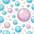 Seamless pattern of pastel colored bubbles on white backgroun Royalty Free Stock Photo