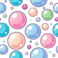 Seamless pattern of pastel colored bubbles on a white background. (1 Royalty Free Stock Photo