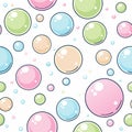Seamless pattern of pastel colored bubbles on a white background. (2 Royalty Free Stock Photo