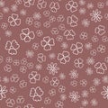 Seamless pattern, pastel flower brown brick matte, simple design vector