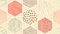 Seamless pattern in patchwork style. Cute blanket print drawn with pencils. Vintage ornament for home decor, textiles