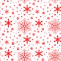 Seamless pattern and patterm for Merry Christmas and New Year. Holiday Wallpaper. Winter infinite background. Snowflakes seamless