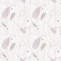 Seamless pattern with patterned leaves. Complex illustration print