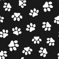 Seamless pattern with paw prints. Design of accessories for pets.