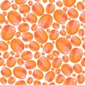 Seamless pattern Peach. Hand painted watercolor. Handmade fresh food design elements isolated Royalty Free Stock Photo