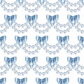Seamless pattern with pearls and bows 2 Royalty Free Stock Photo
