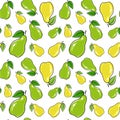 Seamless Pattern Pears Fruits Summer Ornament Background Royalty Free Stock Photo