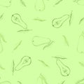 Seamless pattern with pears and leaves Royalty Free Stock Photo