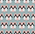 Seamless pattern penguin love Valentine