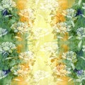 Seamless pattern. Peonies - flowers and leaves. Watercolor background image - decorative composition..Use printed materials,