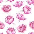 Seamless pattern peonies, gently pink color, for decor