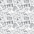 Seamless Pattern. Percussion Musical Instruments Royalty Free Stock Photo