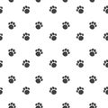 Seamless pattern of pet footprint. Vector illustration isolated on white background. Royalty Free Stock Photo