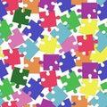 Seamless pattern of pieces of vector puzzle of different colors. Children`s educational games Royalty Free Stock Photo